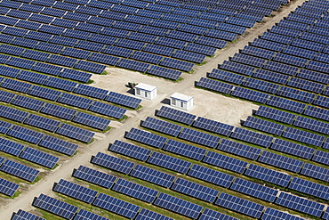 Aerial view, photovoltaic system at Antdorf, Bavaria, Germany, Europe