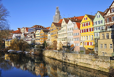 River front, Neckar River, Tuebingen, Baden-Wuerttemberg, Germany, Europe