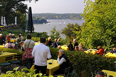 Blockhouse Nikolskoe, also called Russian House, restaurant and tourist attraction with a picturesque view of the Havel and Wannsee, Berlin, Germany, Europe