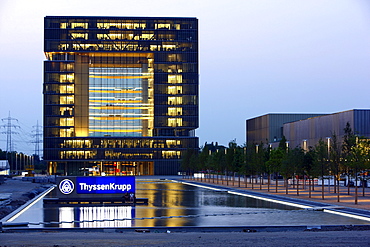 ThyssenKrupp Group Headquarters, Q1 building, new construction in the west of Essen, Kruppguertel, Krupp belt district, North Rhine-Westphalia, Germany, Europe