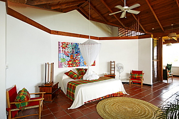 Hotelroom with original art by Stefan Szcesny, Luxury Hotel Anse Chastanet Resort, LCA, St. Lucia, Saint Lucia, Island Windward Islands, Lesser Antilles, Caribbean, Caribbean Sea