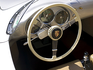 Cockpit of a Porsche 356 Speedster from the Sixties