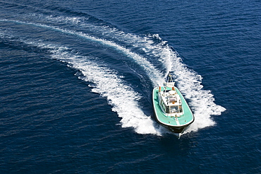 Pilot cutter under way, Corsica, France, Europe