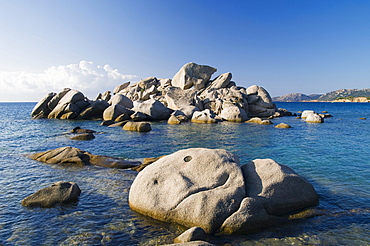 Rock formation off the coast of Palombaggia, East Coast, Corsica, France, Europe