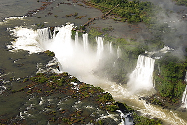 Iguazu Falls, aerial perspective, Iguazu River, Brazil, South America