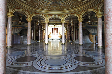 Interior, columns, entrance hall, Athenaeum, Bucharest, Romania, Europe