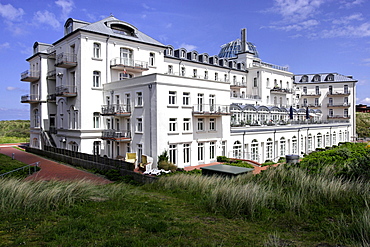 Rear of the Kurhotel, island of Juist, Lower Saxony, Northern Germany, Europe