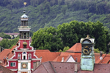 Old townhall and rooftops, Esslingen, Baden-Wuerttemberg, Germany, Europe