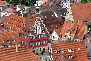 Old townhall and rooftops, Esslingen, Baden-Wuerttemberg, Germany, Europe