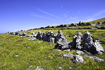 Remains of a Celtic ringfort at Blackhead, The Burren, County Clare, Republic of Ireland, Europe