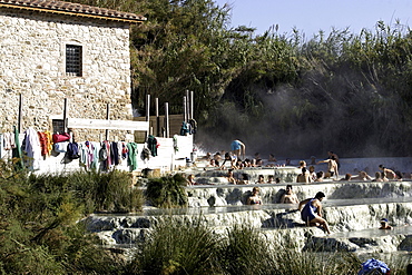 Volcanic hot springs, Saturnia, Tuscany, Italy, Europe