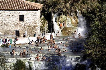 Volcanic hot springs, Saturnia, Tuscany, Italy, Europe