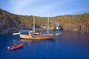 Sailing boats, Lipari Islands, Italy, Europe