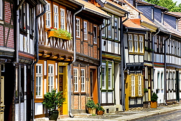 Half-timbered houses, Wernigerode, Harz, Saxony-Anhalt, Germany, Europe