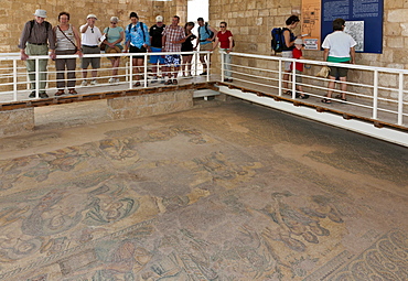 Floor mosaic in the House of Aion, Roman settlement, excavation site, Paphos, Southern Cyprus, Greek Cyprus, Southern Europe