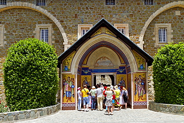 Entrance to the Kykkos monastery, Troodos Mountains, Southern Cyprus, Greek Cyprus, Southern Europe