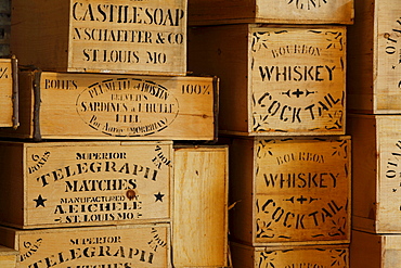 Whiskey boxes, historic Columbia State Park, California, USA