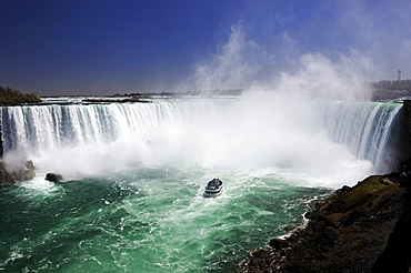 Niagara Falls with an excursion boat, Ontario, Canada