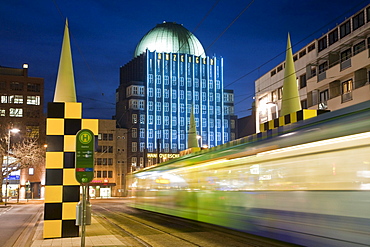 Steintor subway station, BUssTOPS art project, Anzeiger-Hochhaus high-rise building, Hannover, Lower Saxony, Germany, Europe