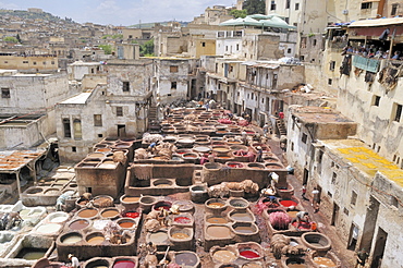 Tanners' and dyers' quarter Chouwara in Fez El Bali, medina in Fez, Morocco, Africa