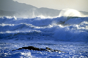 Breaking waves, Gulf of Sagone, Corsica, France, Europe