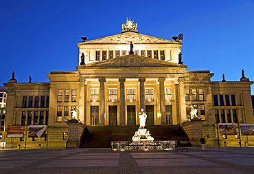 Konzerthaus am Gendarmenmarkt concert hall in the blue hour, Berlin, Germany, Europe