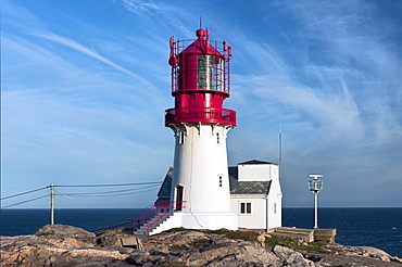 Lindesnes lighthouse by the sea, Norway, Scandinavia, Europe