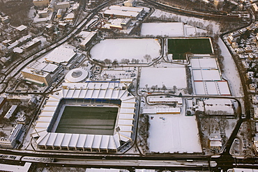 Aerial view, VfL-Stadion and closed sports fields, Bochum, Ruhrgebiet region, North Rhine-Westphalia, Germany, Europe