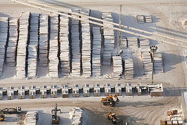 Aerial view, wood piles, sawmill, Egger Holzwerkstoffe Brilon GmbH & Co. KG, Brilon, North Rhine-Westphalia, Germany, Europe