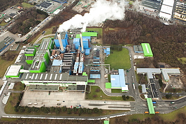 Aerial view, garbage incineration plant, Herten, Ruhr area, North Rhine-Westphalia, Germany, Europe