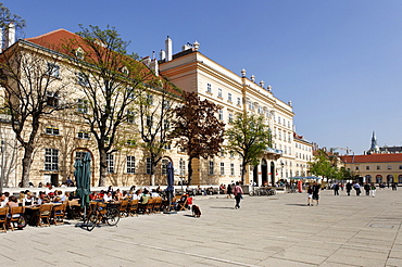 Inner courtyard at the MuseumsQuartier, 7th District, Vienna, Austria, Europe