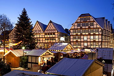 Christmas market at the market square, Soest, Sauerland, North Rhine-Westphalia, Germany, Europe