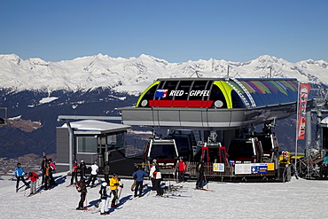 Summit station of the ropeway on the mountaintop plateau, Kronplatz mountain, 2272 m, Kronplatz winter sport region, Bruneck, Puster Valley, Province of Bolzano-Bozen, Italy, Europe