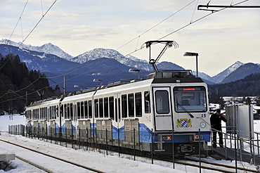 Bayerische Zugspitzbahn Bavarian railway on Mt. Zugspitze, cog railway, at Garmisch-Partenkirchen, Bavaria, Germany, Europe