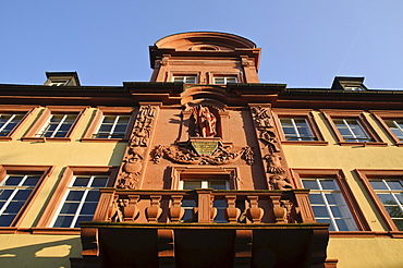 Haus zum Riesen building, baroque facade, old town, Heidelberg, Baden-Wuerttemberg, Germany, Europe