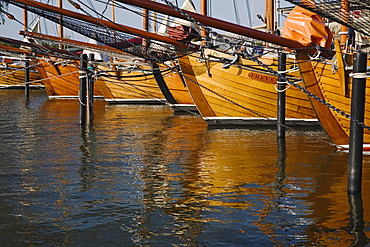 Zeesen boats, port of Bodstedt, Mecklenburg-Western Pomerania, Germany, Europe