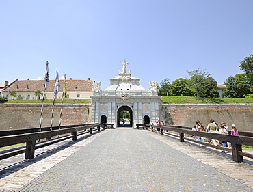 Gateway to the fortress of Alba Julia, Karlsburg, Romania, Europe