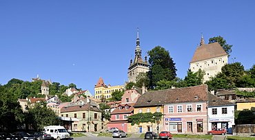 View of the medieval old town, UNESCO World Heritage Site, Sighisoara, Transylvania, Romania, Europe