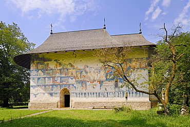 Arbore Monastery, a painted monastery of northern Moldavia, Romania, Europe