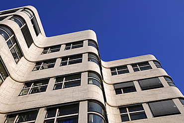 Detail of the front, Shell-Haus building, head of the Berlin Gasag natural gas vendor, built in 1932 by architect Fahrenkamp, Berlin, Germany, Europe