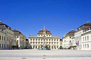 Castle, courtyard, Ludwigsburg, Neckar, Baden-Wuerttemberg, Germany, Europe