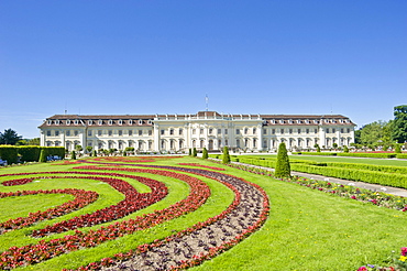 Schloss Ludwigsburg Palace, Blossoming Baroque gardens, Neckar, Baden-Wuerttemberg, Germany, Europe