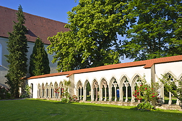 Cloister, Kloster Kirchberg monastery, Sulz am Neckar, Black Forest, Baden-Wuerttemberg, Germany, Europe