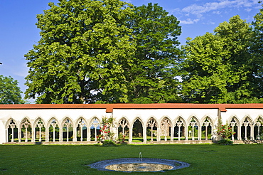 Cloister, Kloster Kirchberg monastery, Sulz am Neckar, Black Forest, Baden-Wuerttemberg, Germany, Europe