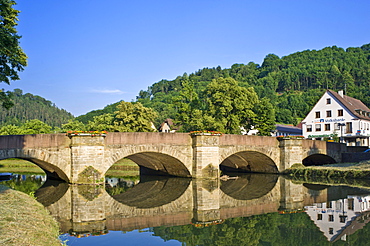 Waldhornbruecke bridge, Sulz am Neckar, Black Forest, Baden-Wuerttemberg, Germany, Europe