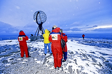 The globe at the North Cape, Norway, Europe