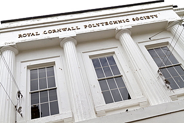 Facade of the Royal Cornwall Polytechnic Society, Falmouth, Cornwall, England, United Kingdom, Europe