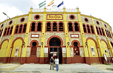 Bullfighting arena built in 1900, Sanlucar de Barrameda, Costa de la Luz, Andalusia, Spain, Europe