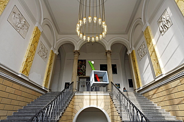 Staircase in the style of historicism, Kunstakademie Duesseldorf arts academy, North Rhine-Westphalia, Germany, Europe