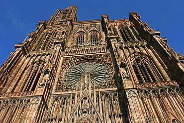 Strasbourg Cathedral, Notre Dame Cathedral, Gothic church facade, Strasbourg, Alsace, France, Europe